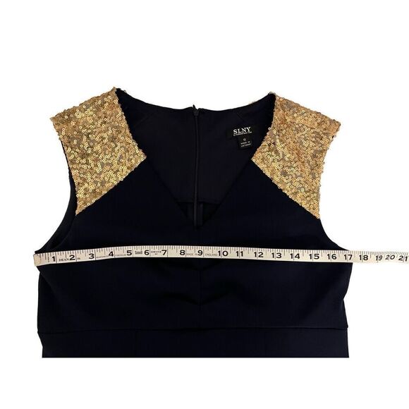 SLNY navy and gold gown - 12 - Picture 9 of 13